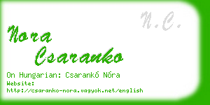 nora csaranko business card