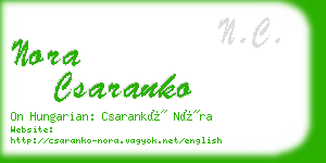 nora csaranko business card